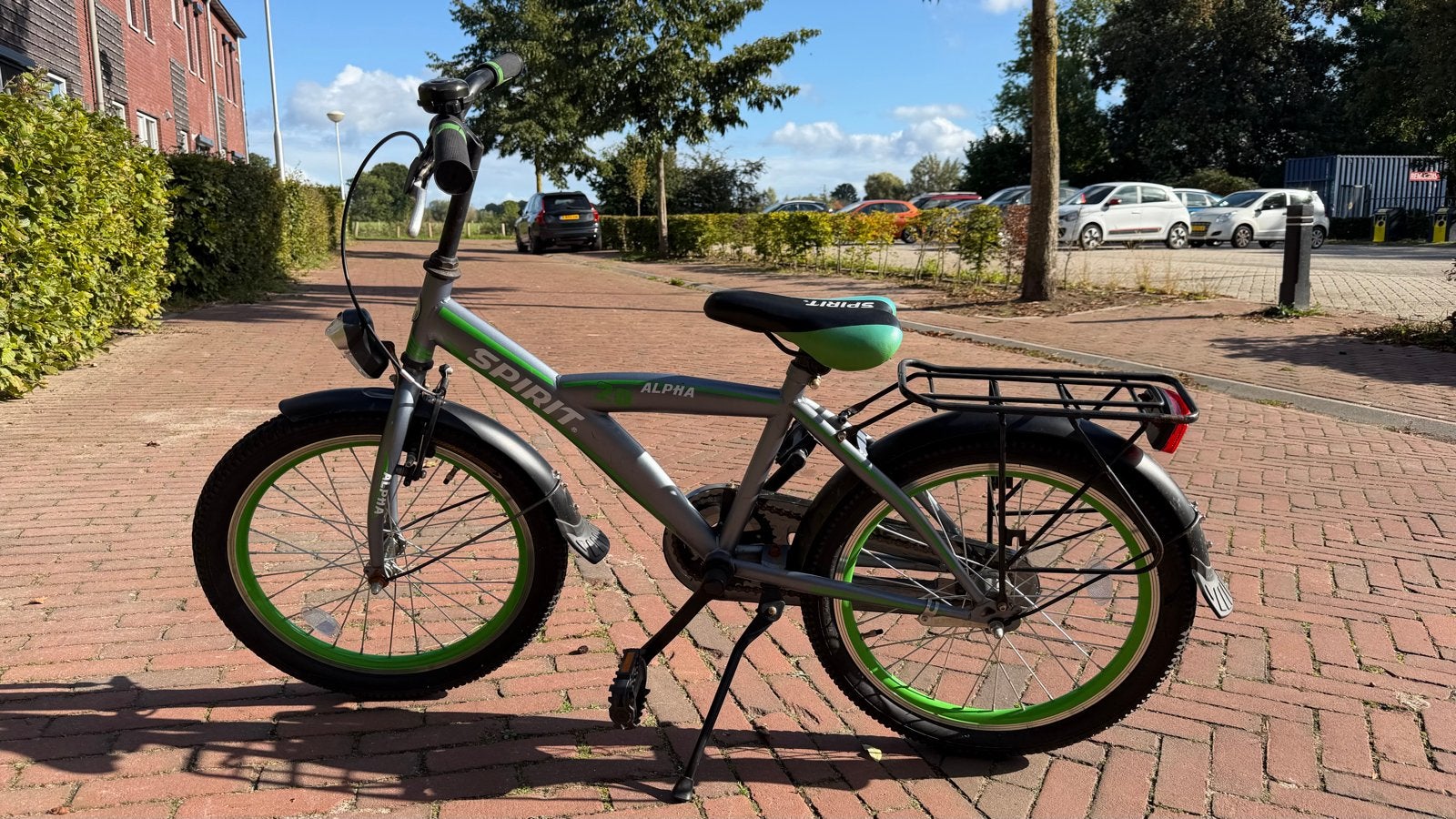 Spirit Alpha 20 inch kinderfiets - Grijs/Groen, Fietsen en Brommers, Ophalen, Gebruikt, Terugtraprem, 20 inch of meer