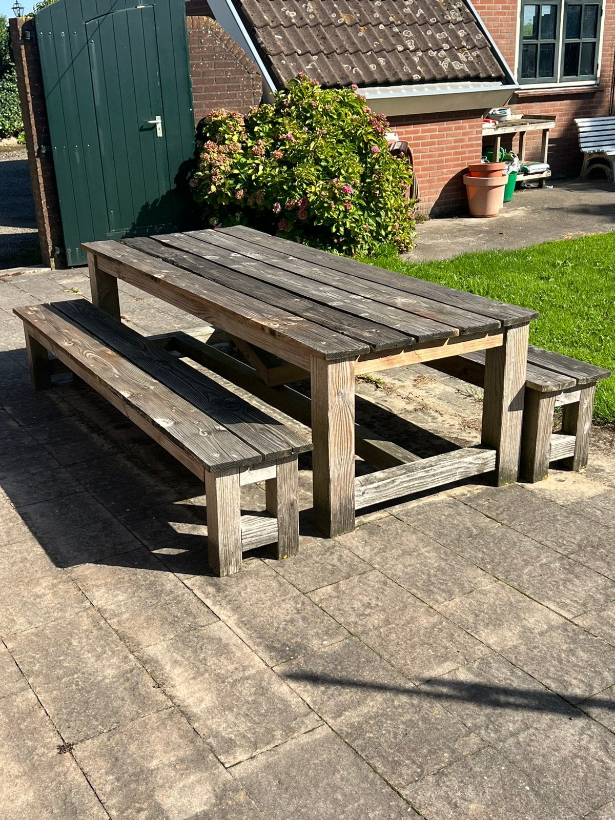 Grote TUIN / TERRAS set, Ophalen, Gebruikt, Rechthoekig, Hout