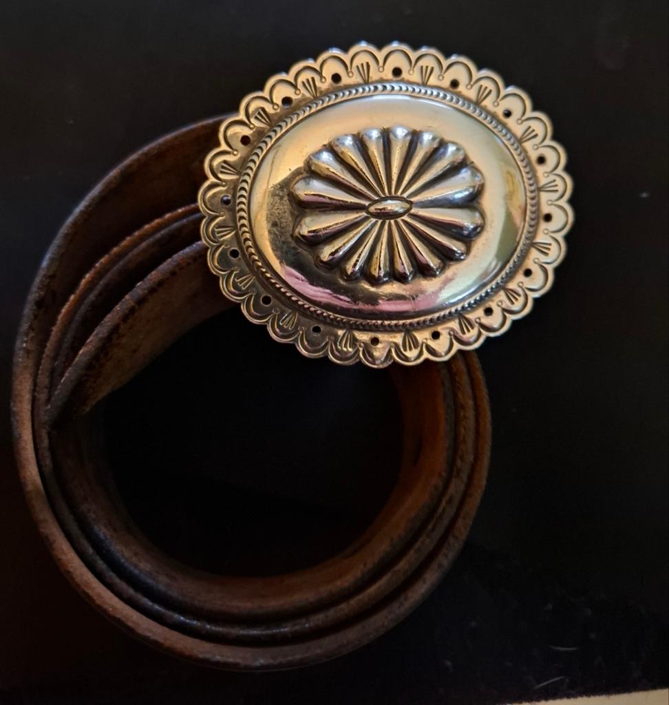 Vintage Navajo Concho Riemgesp - Sterling Zilver 6.9 gram, Antiek en Kunst, Ophalen of Verzenden, Zilver