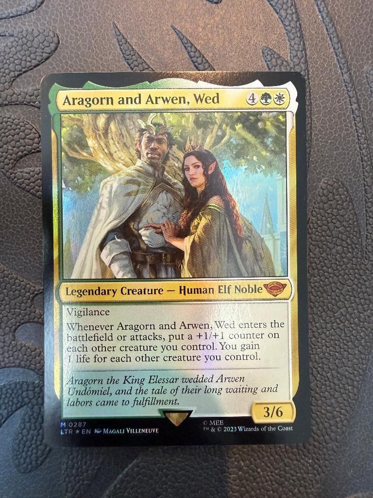 MTG Aragorn and Arwen Wed, Ophalen of Verzenden, Zo goed als nieuw, Losse kaart, Foil