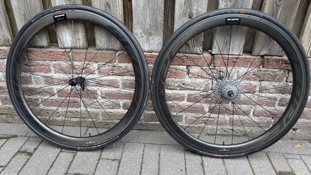 racefiets wielen Scop R4 voor velgremmen, Fietsen en Brommers, Fietsonderdelen, Wiel, Scope, Ophalen of Verzenden, Zo goed als nieuw