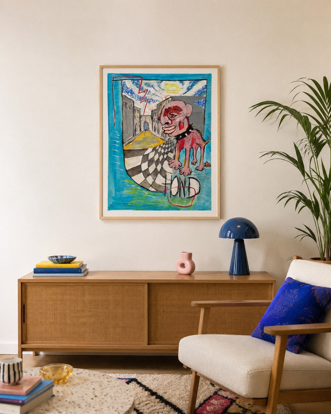 Hond - schilderij - acryl, ingelijst (50x70 cm), Ophalen of Verzenden