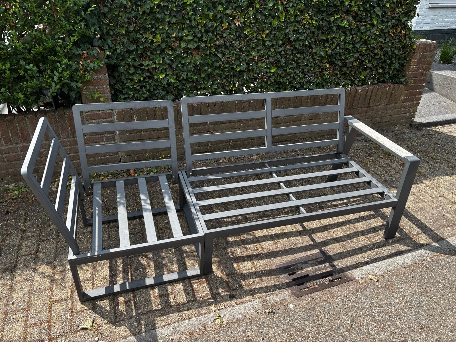 Metalen tuinbank frame - Zonder kussens, Ophalen, Gebruikt, Metaal