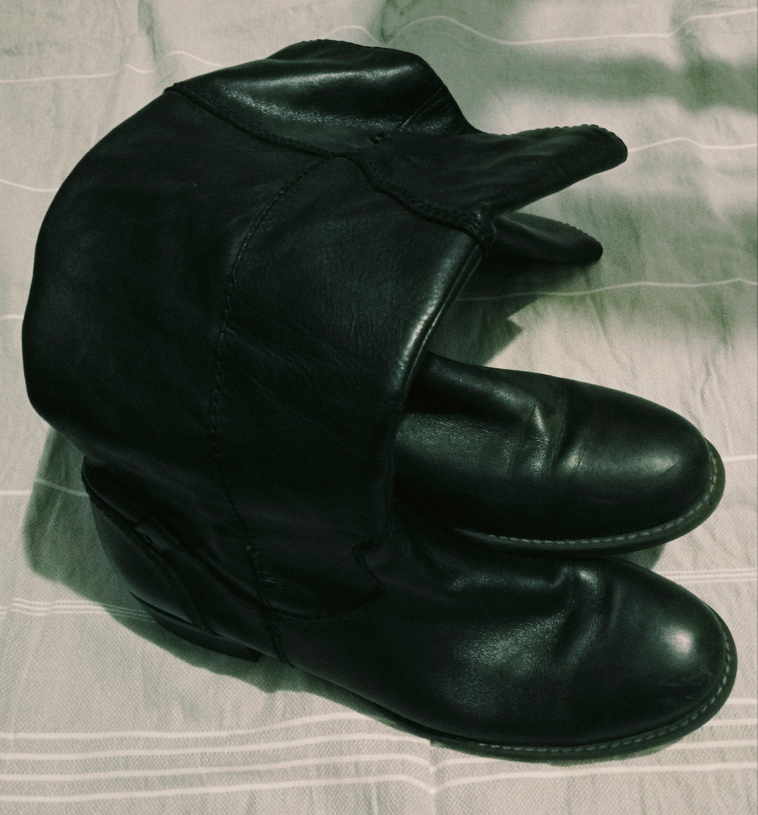 Hush Puppies Zwarte Leren Laarzen, Verzenden, Zo goed als nieuw, Zwart, Hoge laarzen