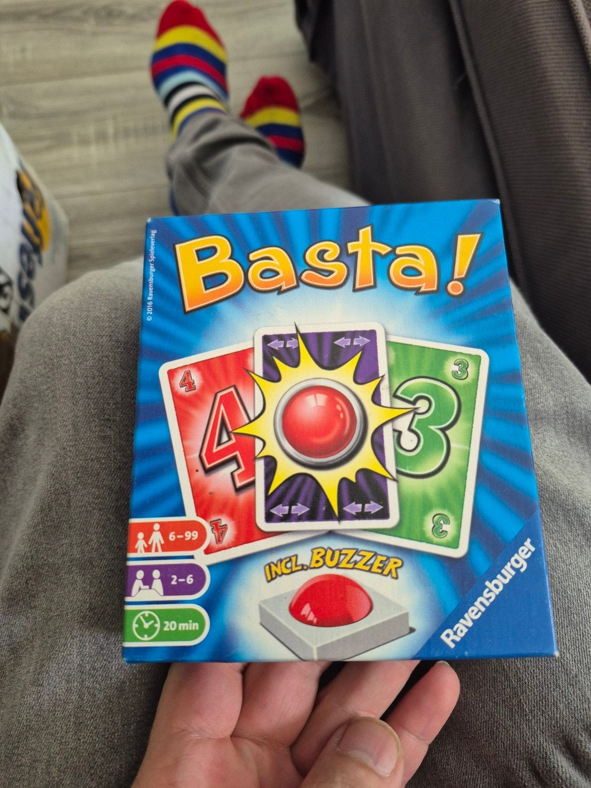 Basta! Ravensburger kaartspel met buzzer, Drie of vier spelers, Ophalen of Verzenden, Zo goed als nieuw, Ravensburger