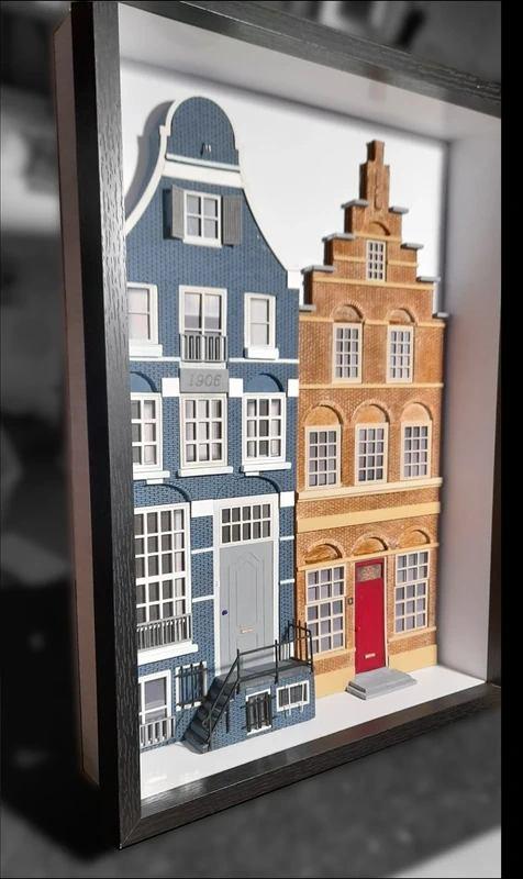 Framebox: set van oud Hollandse gevels in 3D, 30 cm, Nieuw, Klassiek, Ophalen of Verzenden