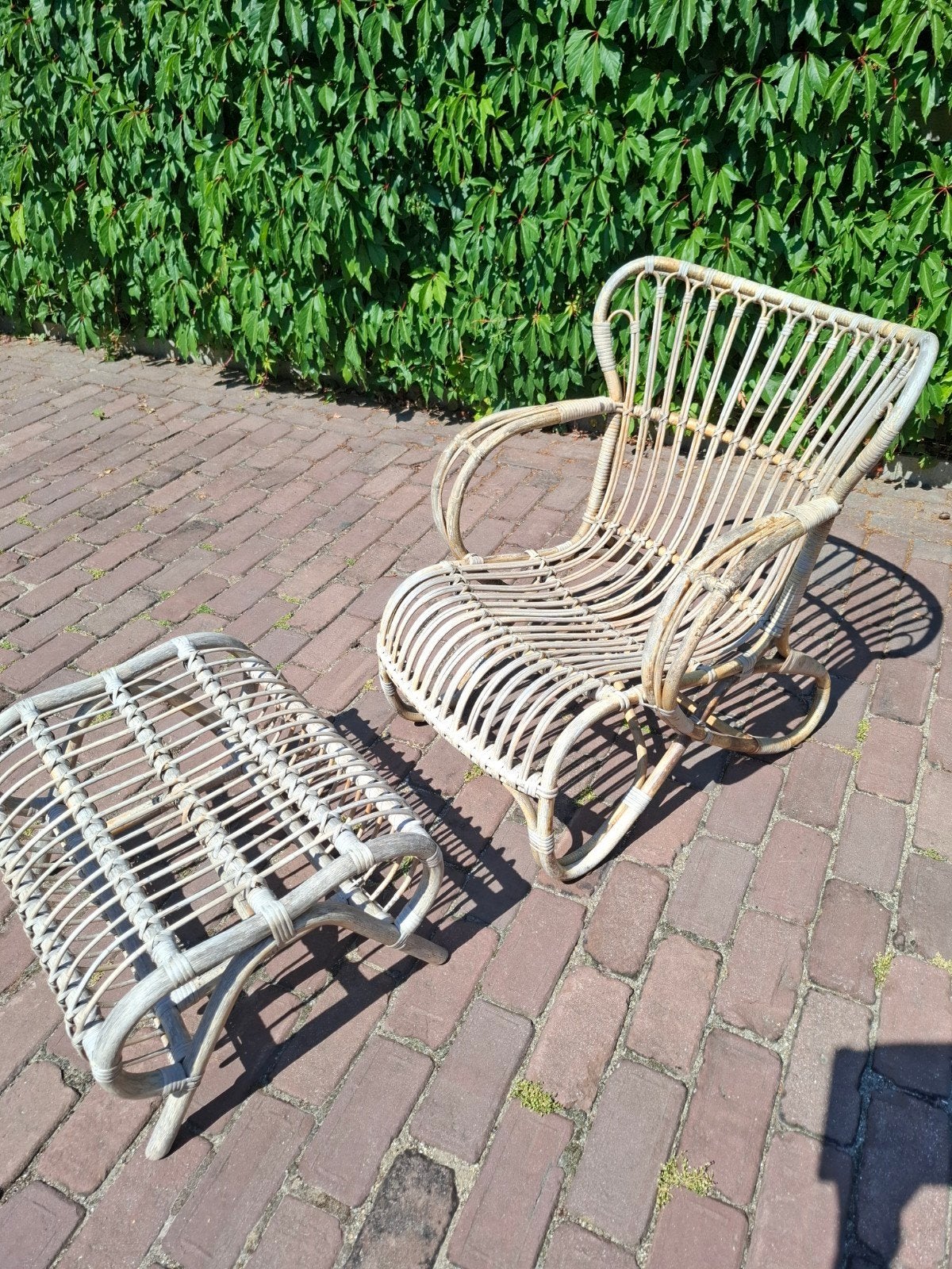 rohé belse 8 stoel met voetenbank, Ophalen, Gebruikt, Rotan