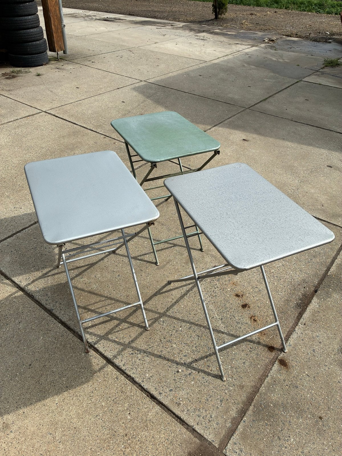 Vintage klaptafel | Bistrotafel | Inklapbare picknicktafel, Ophalen, Gebruikt, Rechthoekig, Metaal