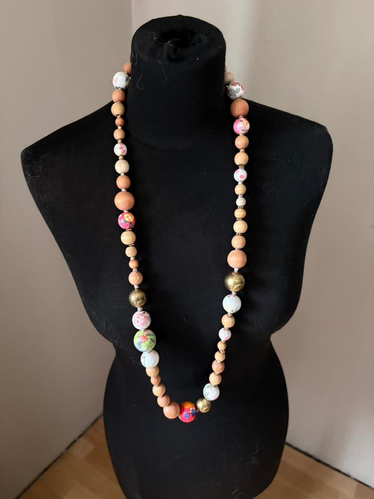 Mooi vintage ketting met hele mooie kralen, Ophalen of Verzenden, Zo goed als nieuw, Overige materialen