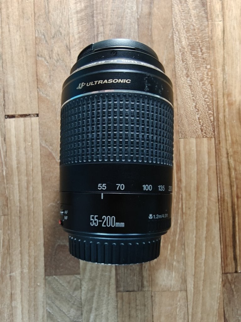 Canon 55-200mm USM zoom lens, Gebruikt, Canon, Handmatige focus, Canon EF