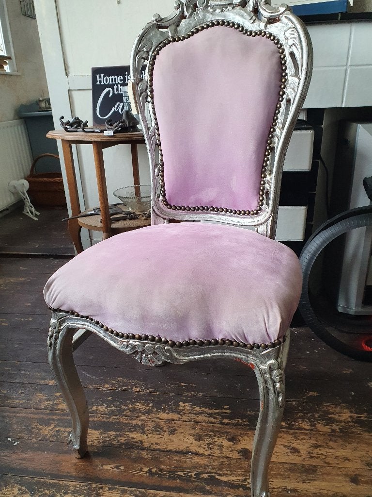 Brocante stoel lila, Huis en Inrichting, Stoelen, Gebruikt, Barok, Overige kleuren, *
