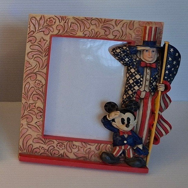 Mickey Mouse & Uncle Sam Photo Frame - Disney Traditions, Verzamelen, Ophalen, Mickey Mouse, Zo goed als nieuw, Beeldje of Figuurtje