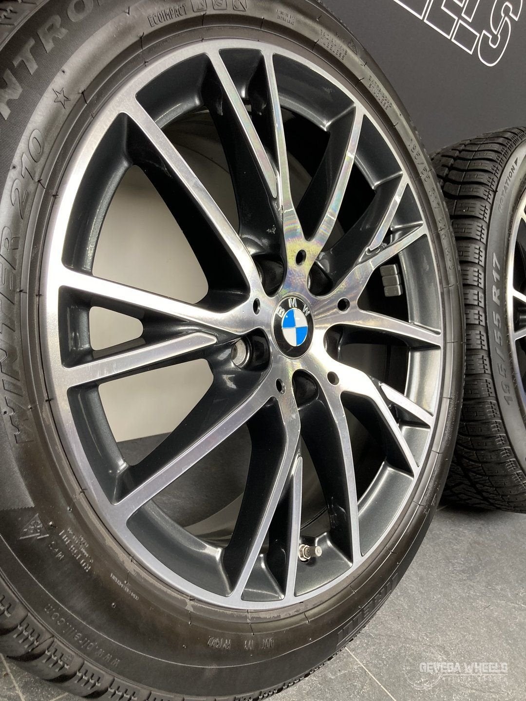 17” originele BMW 1 F40 / 2 F44 velgen + winterbanden 5x112, Gebruikt, -, -, Banden en Velgen
