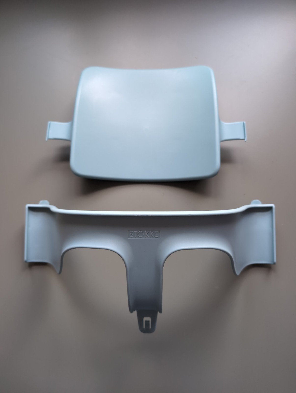 Stokke zitverkleiner Licht blauw + kussentjes, Ophalen of Verzenden, Gebruikt, Meegroeistoel