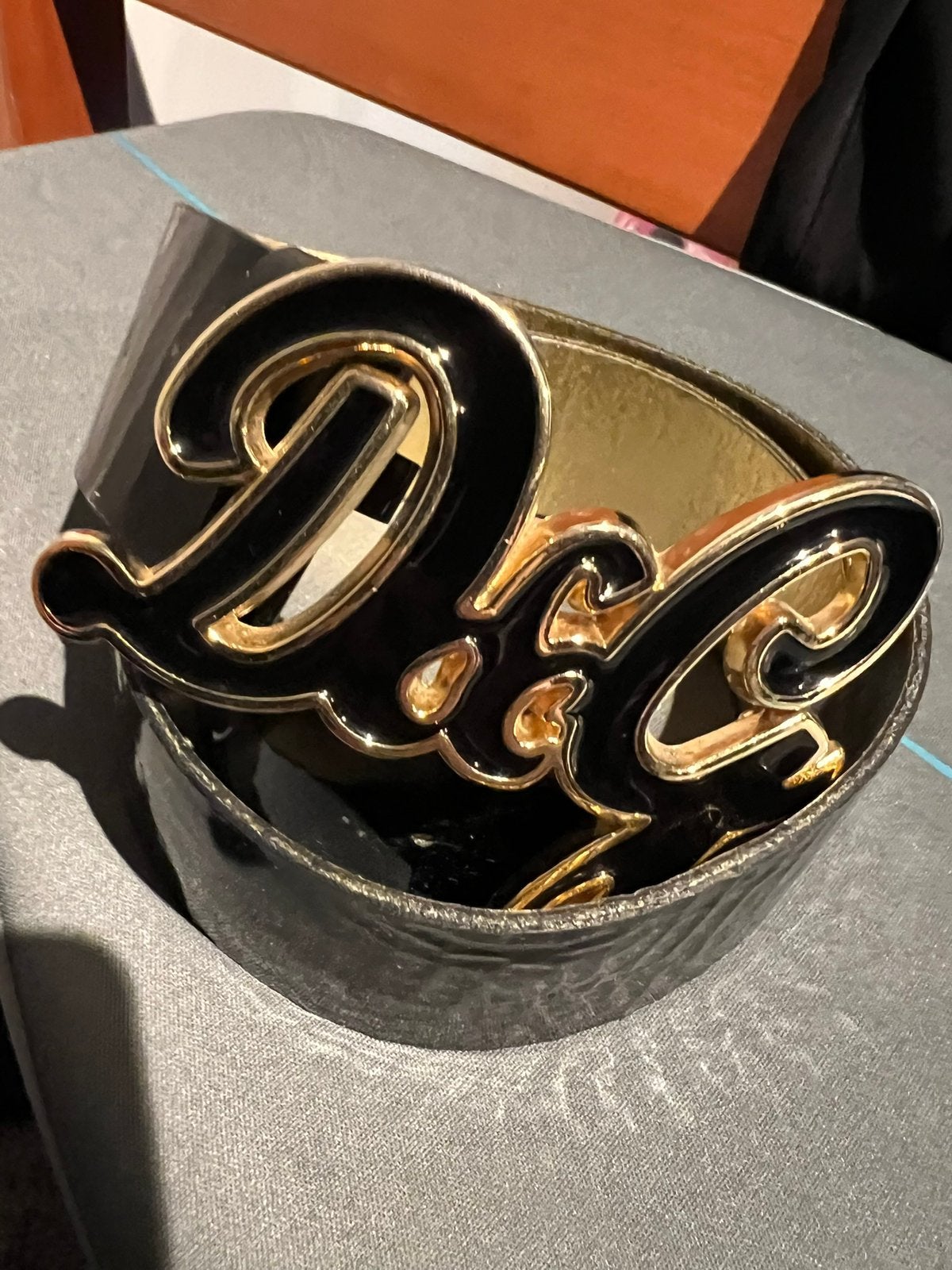 Dolce&Gabbana geribbelde lak riem vintage 85 origineel