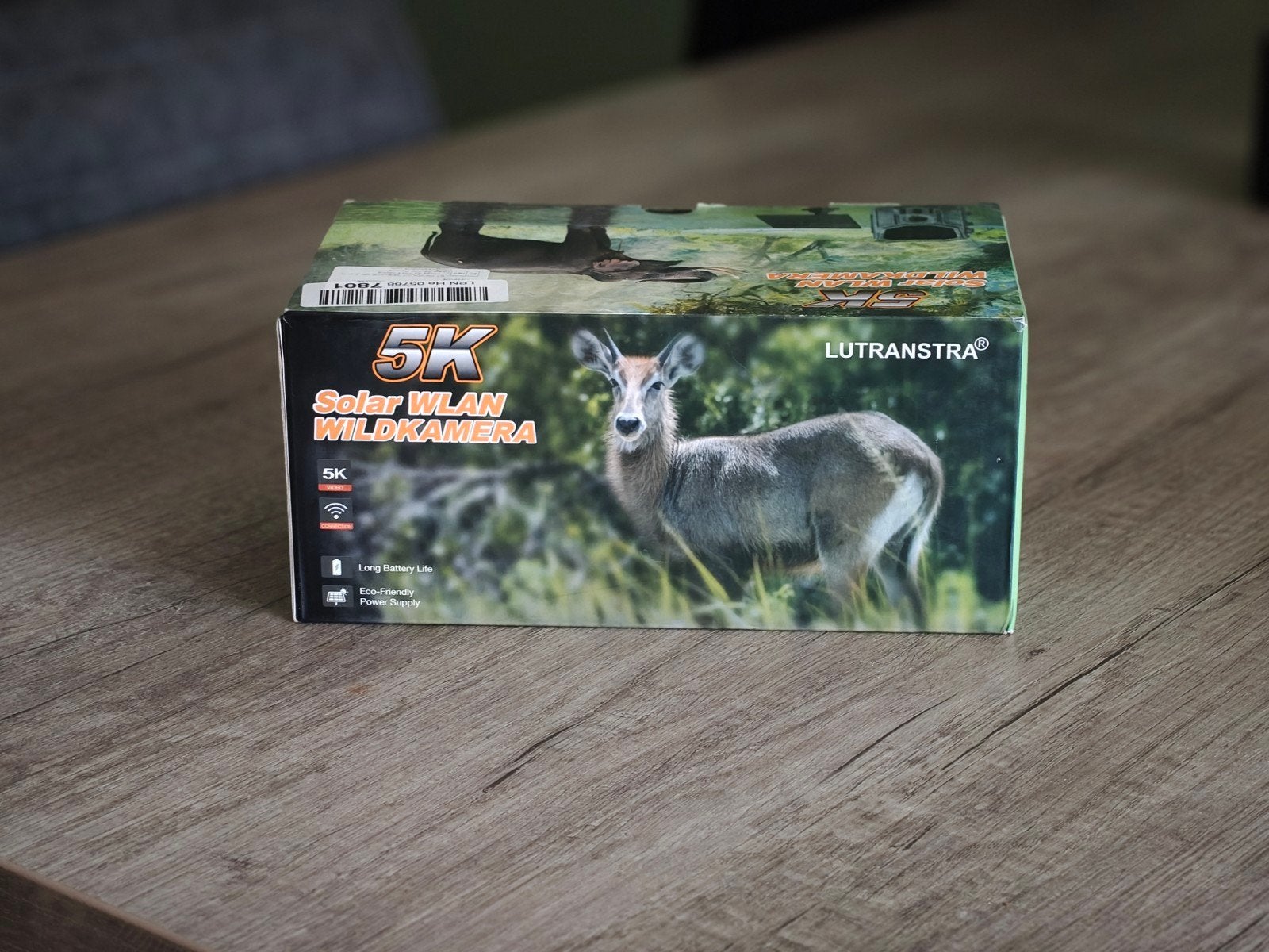 Lutranstra 5K Wildcamera met Zonnepaneel & Wifi / WLAN, Ophalen of Verzenden, Nieuw, Overige typen
