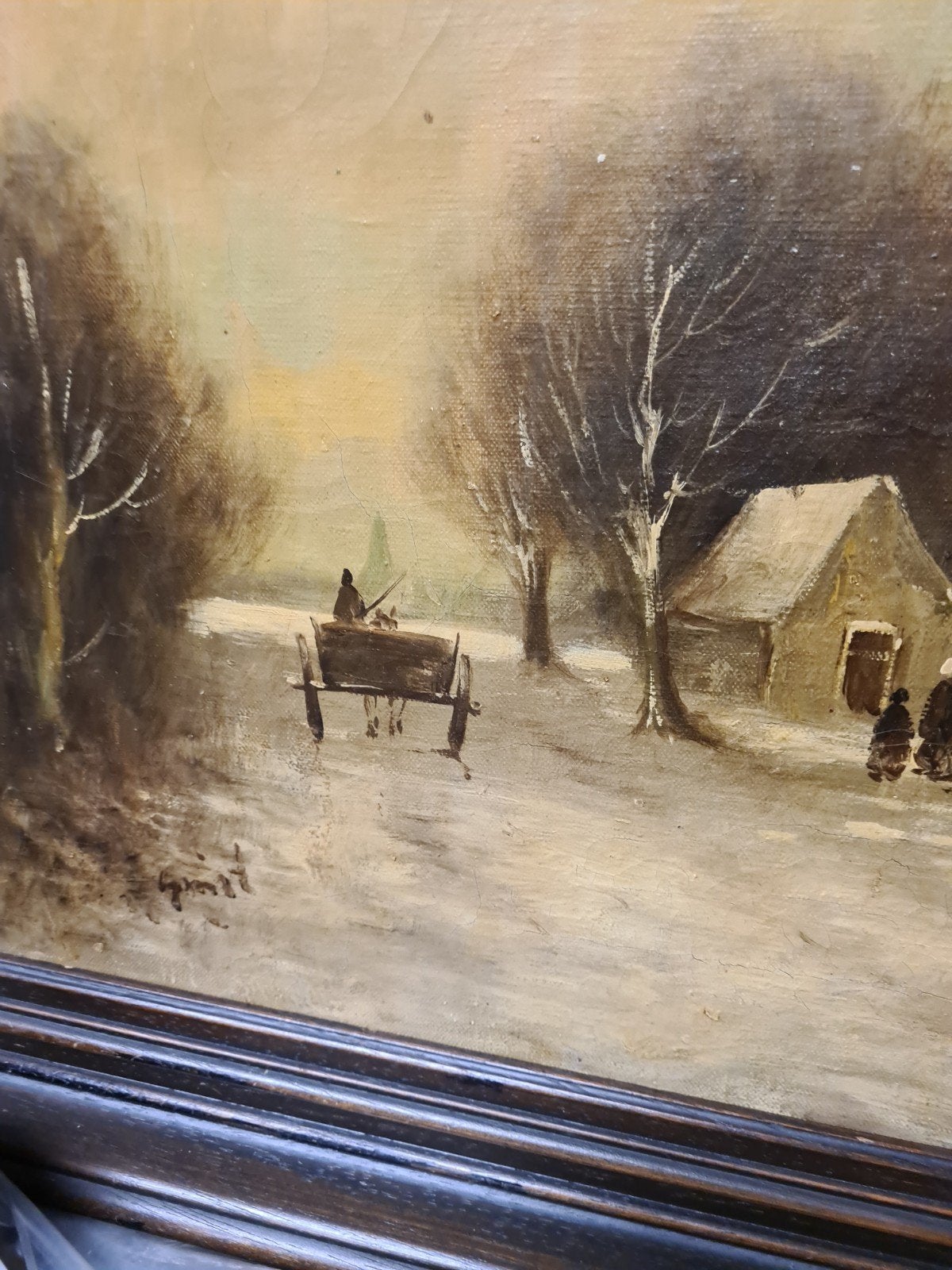 Oud Hollands Winterlandschap Schilderij, Ophalen