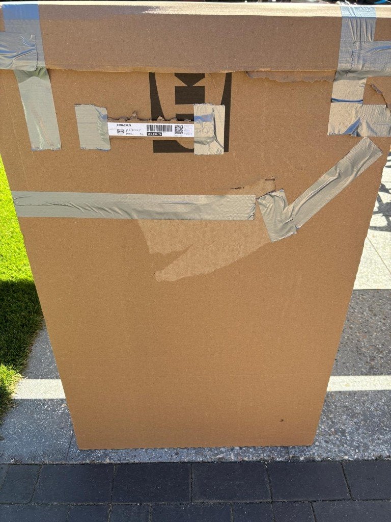 Ikea EKBACKEN Werkblad, zwart/laminaat, 96x2.8 cm, Ophalen, Zwart, Nieuw, 50 tot 100 cm