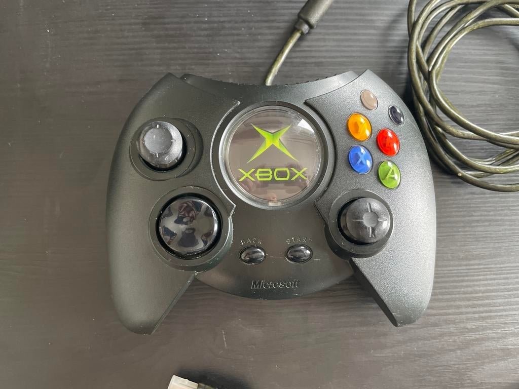 Originele Xbox Duke Controller met breakaway kabel, Spelcomputers en Games, Ophalen of Verzenden, Gebruikt, Controller, Xbox Original