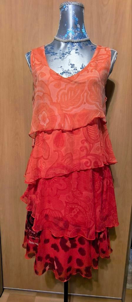 Desigual jurk maat 40 - koraalrood, Kleding | Dames, Jurken, Maat 38/40 (M), Ophalen of Verzenden, Zo goed als nieuw, Desigual