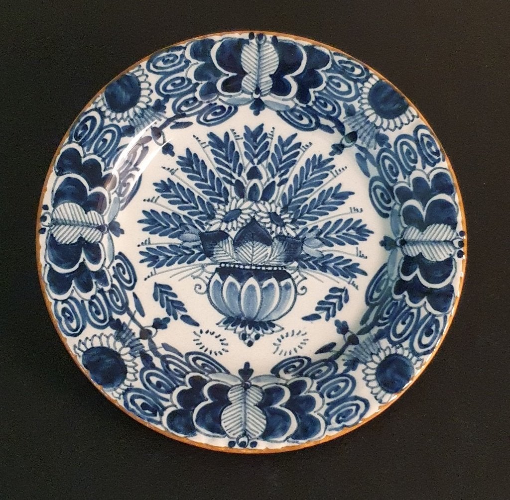 Pauwenstaart bord Delfts blauw Tichelaar Makkum, Antiek en Kunst, Antiek | Wandborden en Tegels, Ophalen of Verzenden