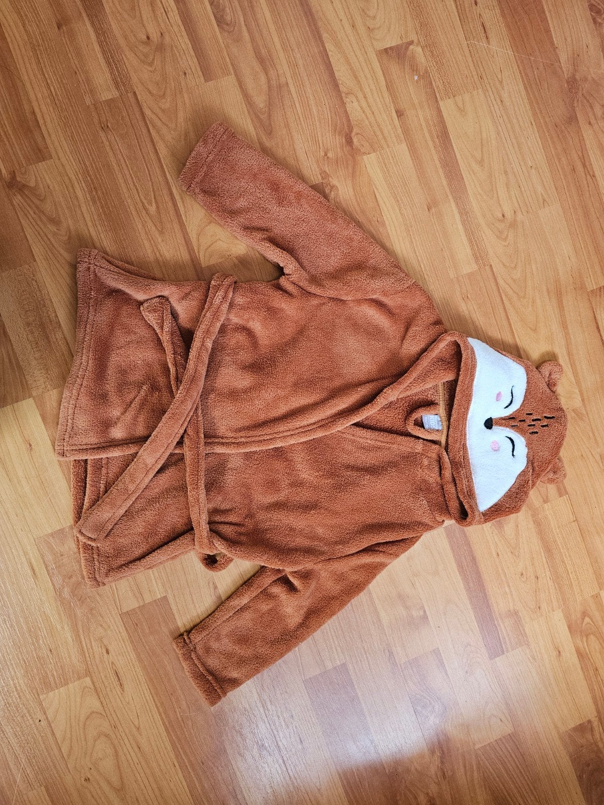 Kinder badjas 104/110 - Bruin met Vos Capuchon, Ophalen, Nacht- of Onderkleding, Gebruikt, Nightwear Kids