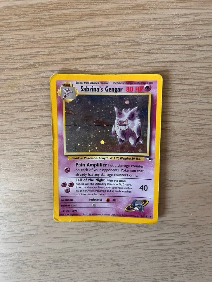Sabrina's Gengar Pokémon kaart (Gym Challenge), Hobby en Vrije tijd, Verzamelkaartspellen | Pokémon, Ophalen, Gebruikt, Losse kaart