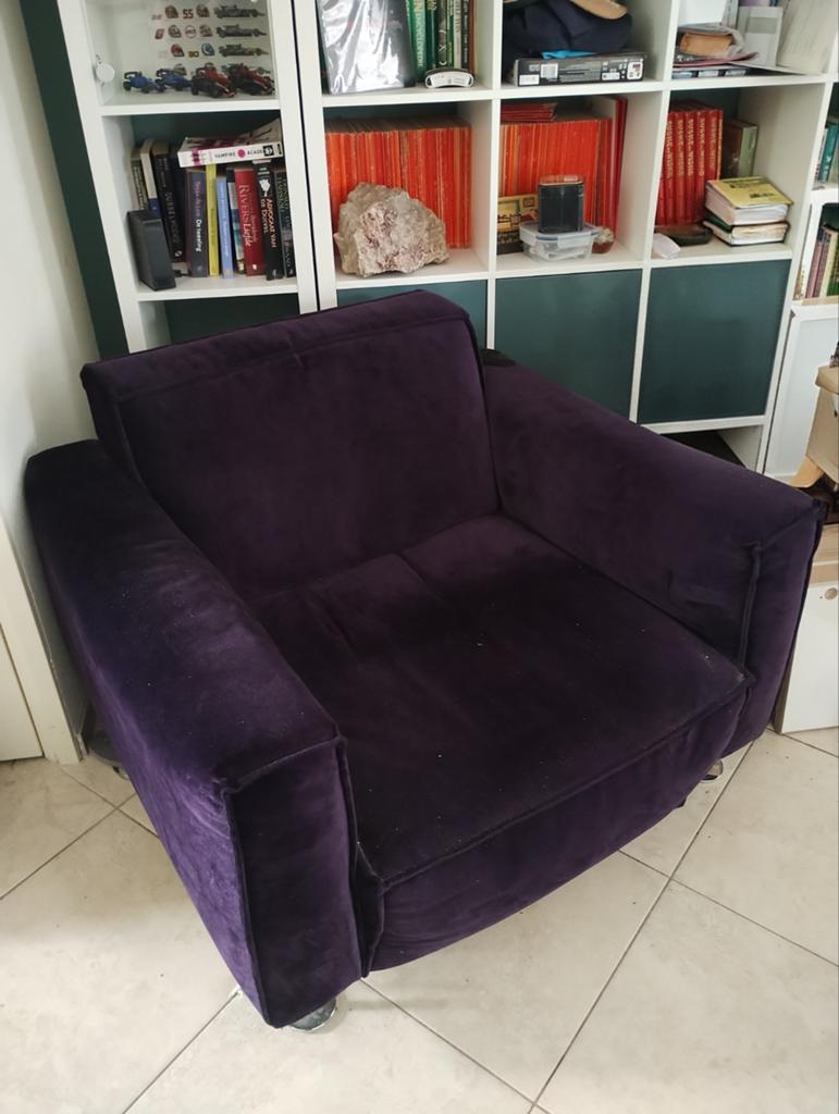 Paarse 1,5zit van Montel, Ophalen, Overige maten, 75 tot 100 cm, Stof