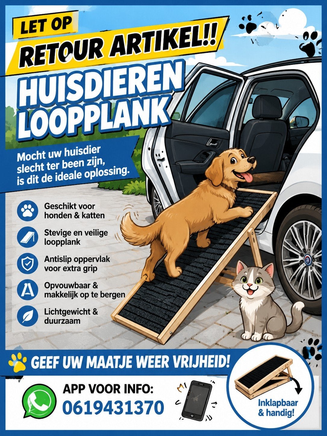 Honden loopplank (nieuw), Dieren en Toebehoren, Ophalen of Verzenden, Nieuw