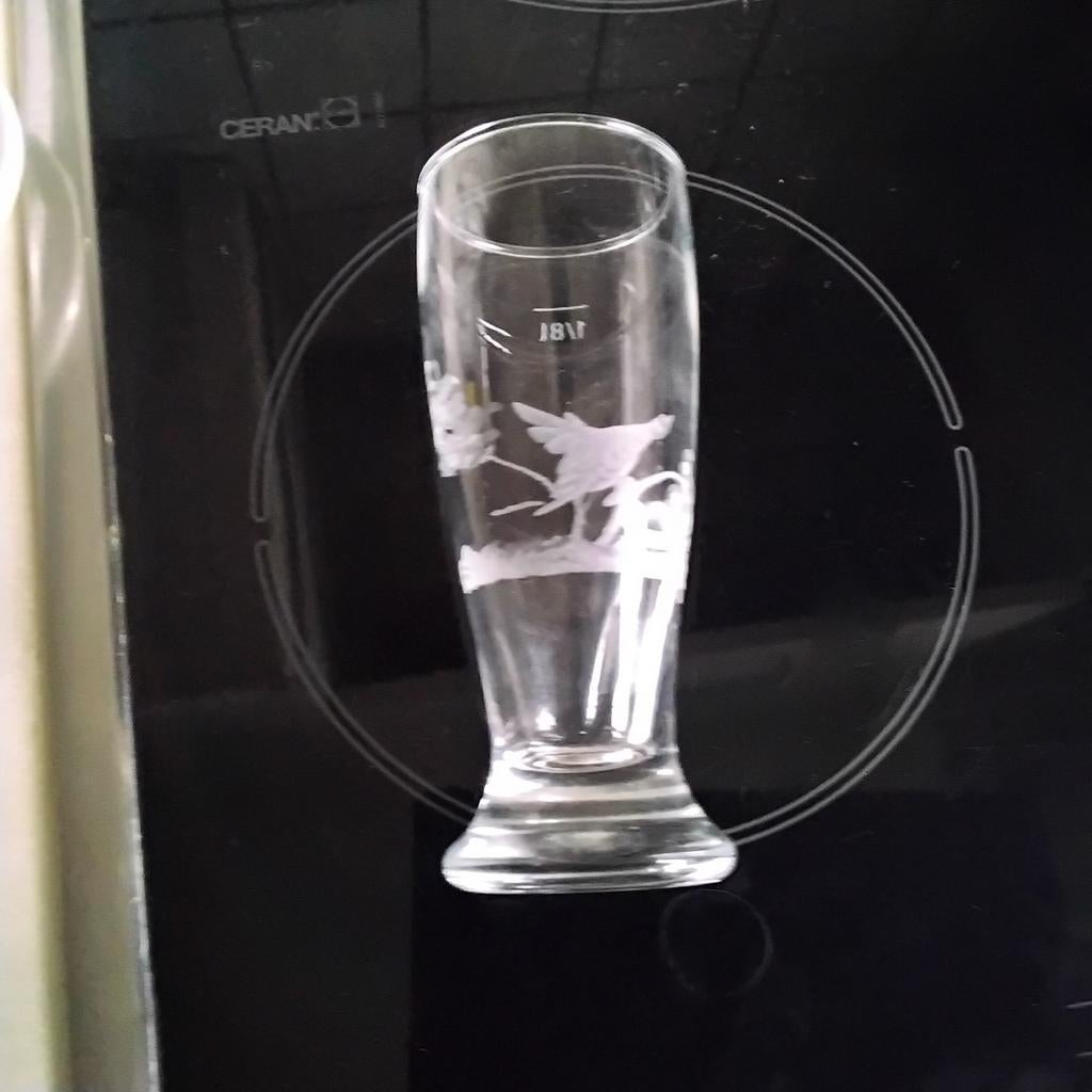 Gegraveerd glas  met fazant, Ophalen