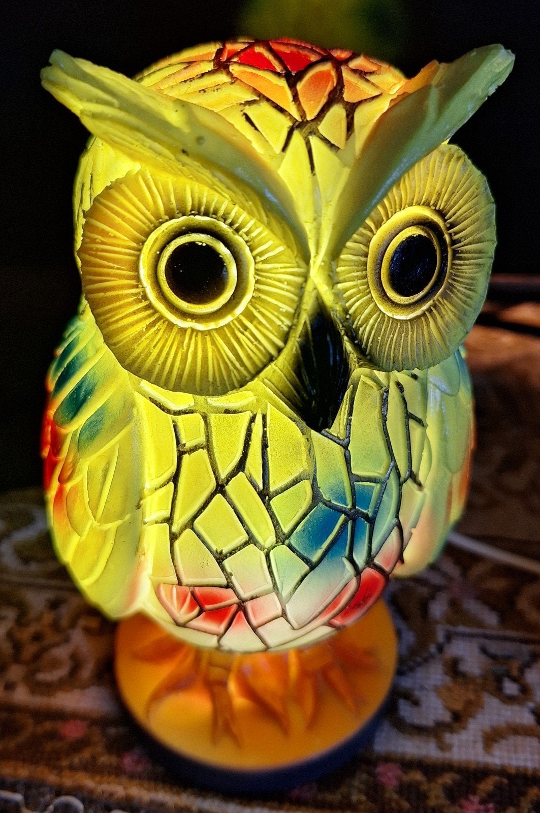 Lampje uil in vrolijke kleuren, Ophalen of Verzenden