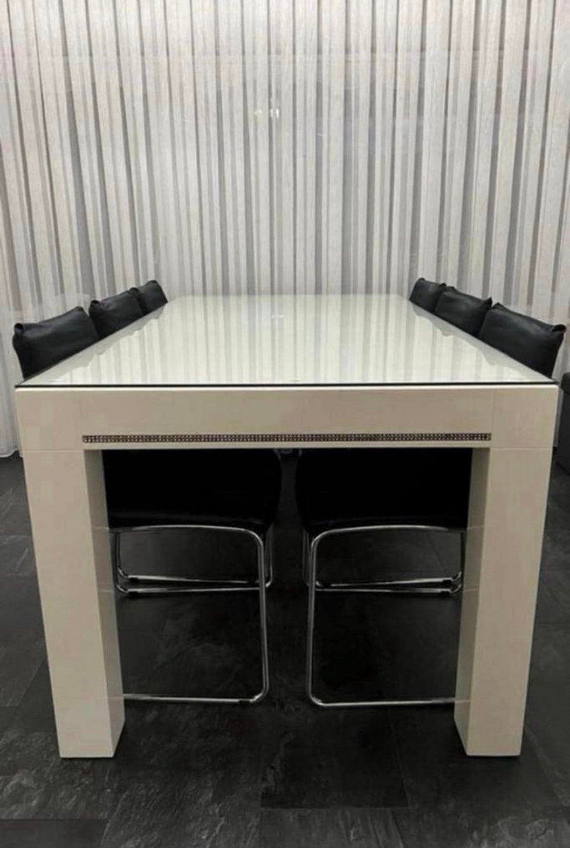 Stijlvolle kristalle eettafel, Huis en Inrichting, Ophalen, 50 tot 100 cm, Zo goed als nieuw, Vijf personen of meer