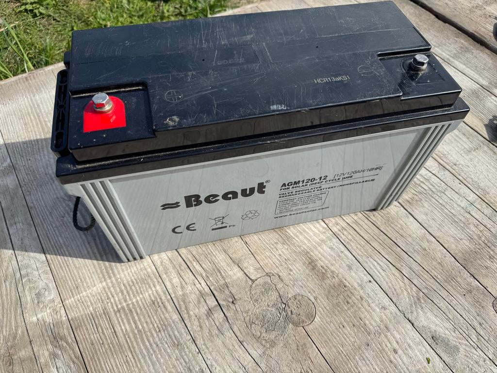 2 maal Beaut AGM120-12 / 12V accu voor zonne-energie, Ophalen of Verzenden, Gebruikt