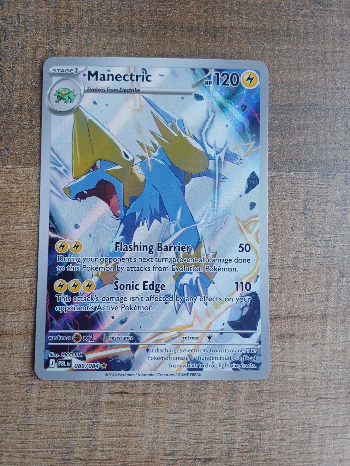 Pokémon Pitch Black 089 Manectric PBL 89, Ophalen of Verzenden, Nieuw, Losse kaart, Foil