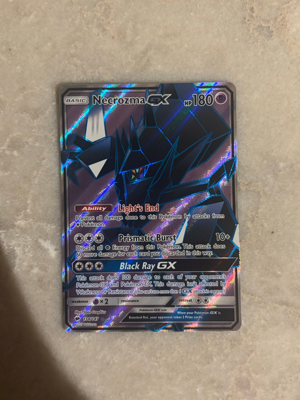 Necrozma GX Pokémon Kaart - Zeldzaam Foil, Ophalen, Zo goed als nieuw, Losse kaart, Foil