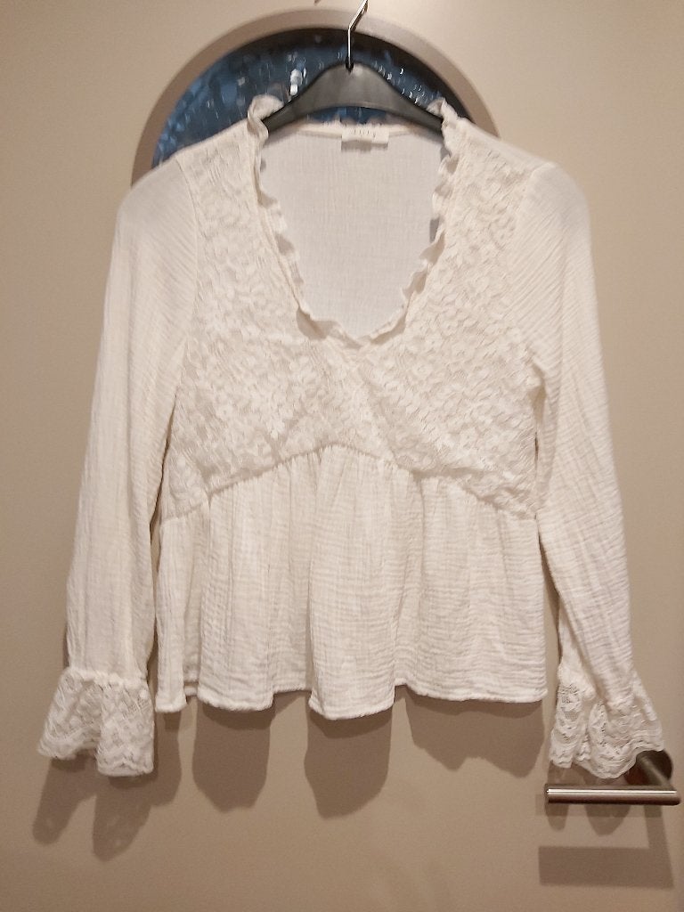 Kilky Paris, blouse, M/L, in heerlijk katoen, zomer, Maat 38/40 (M), Wit, Ophalen of Verzenden, Zo goed als nieuw