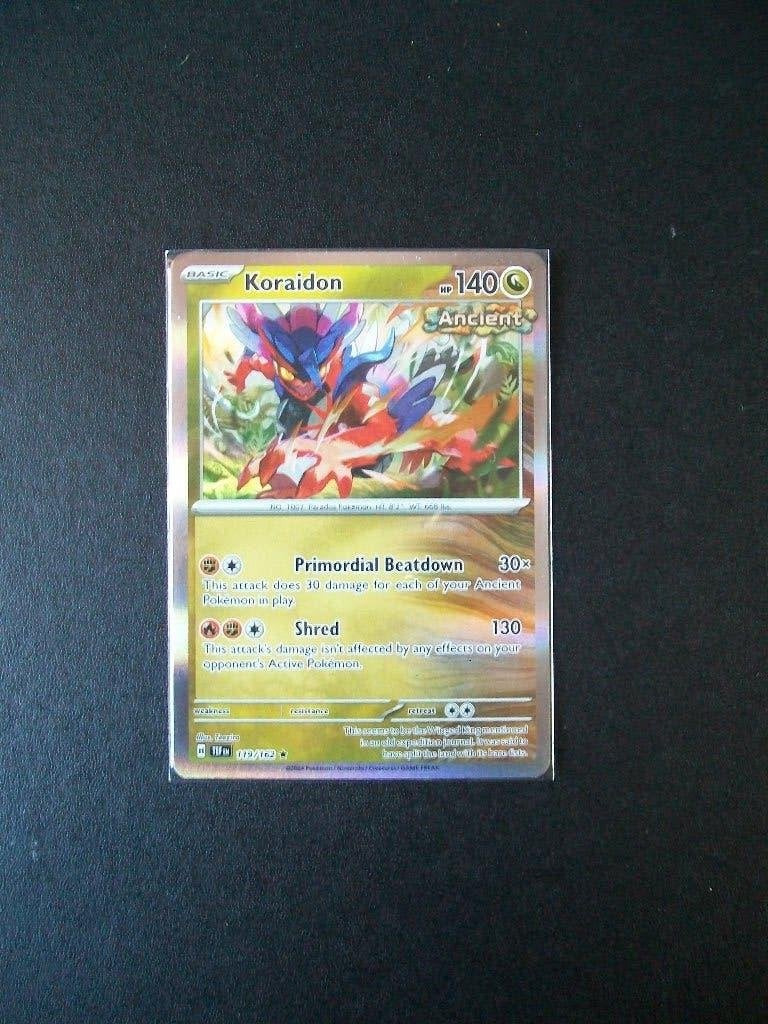 6177: Nieuwe Pokemonkaart Holo Rare KORAIDON (119/162), Verzenden, Nieuw, Losse kaart, Foil