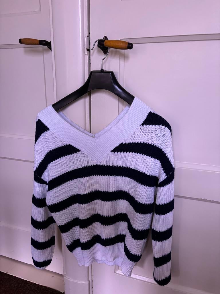 Gestreepte trui maat XS - Amisu Knitwear, Ophalen of Verzenden, Gedragen, Maat 34 (XS) of kleiner, Wit