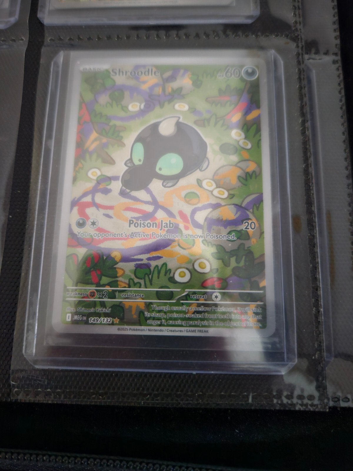 Pokemon Shroodle 149/132 Mega Evolution, Ophalen of Verzenden, Zo goed als nieuw, Losse kaart, Foil