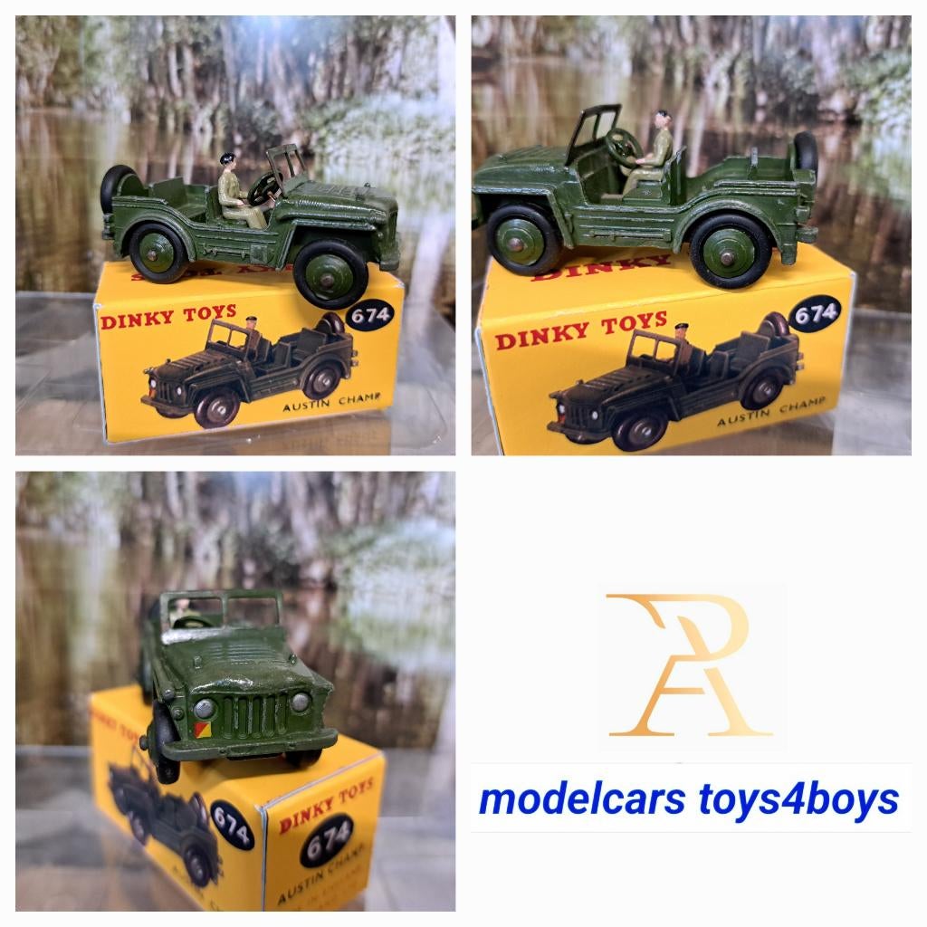 Dinky Toys no 674 Military Austin Champ (3) 1/43, Verzenden, Gebruikt, Auto, Dinky Toys