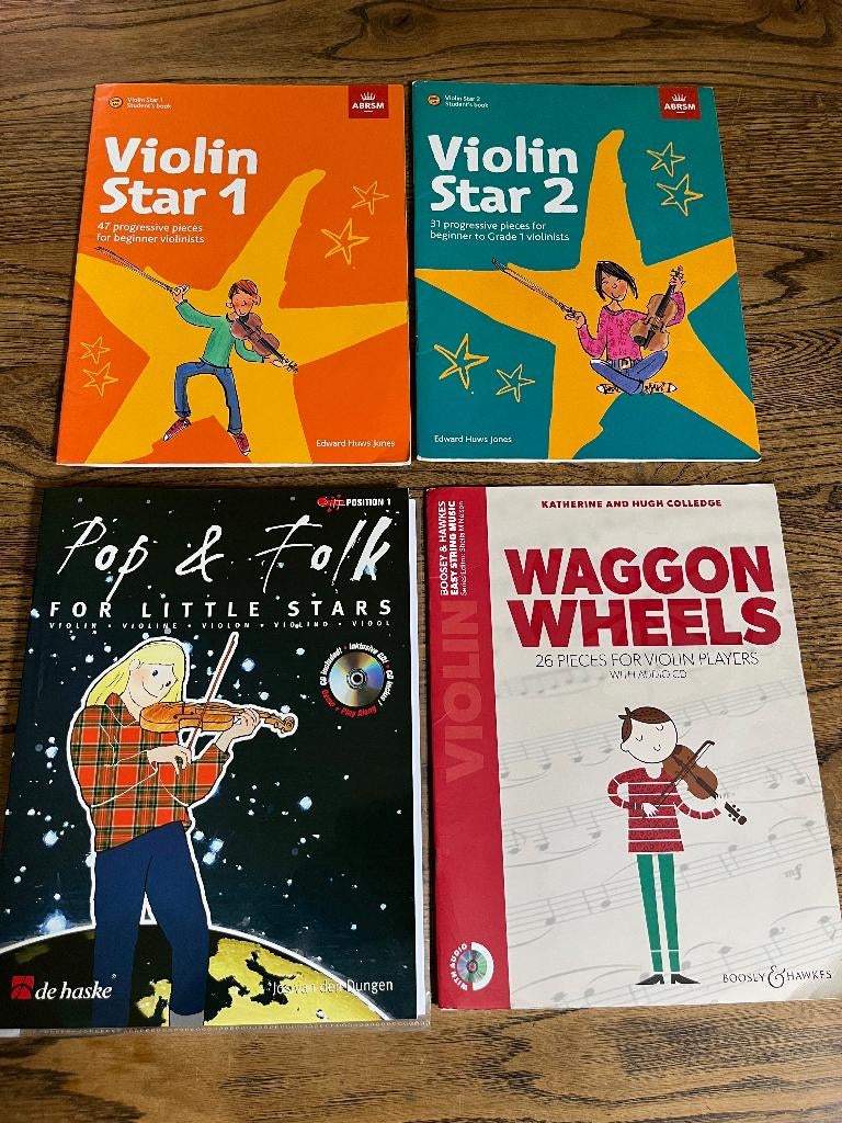 Violin Star 1 & 2 Viool boekjes met CD, Les of Cursus, Ophalen of Verzenden, Zo goed als nieuw, Viool of Altviool