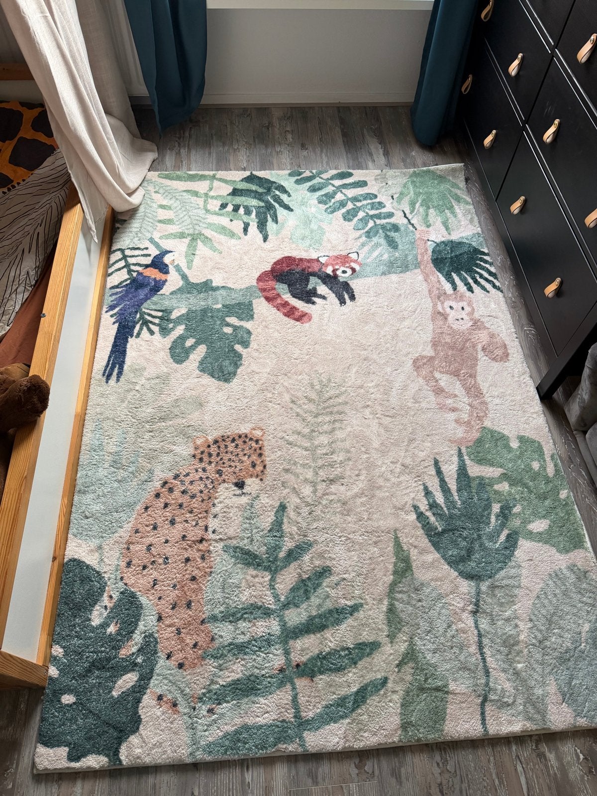 Jungle vloerkleed 140x200cm, Ophalen, 100 tot 150 cm, Zo goed als nieuw, 150 tot 200 cm