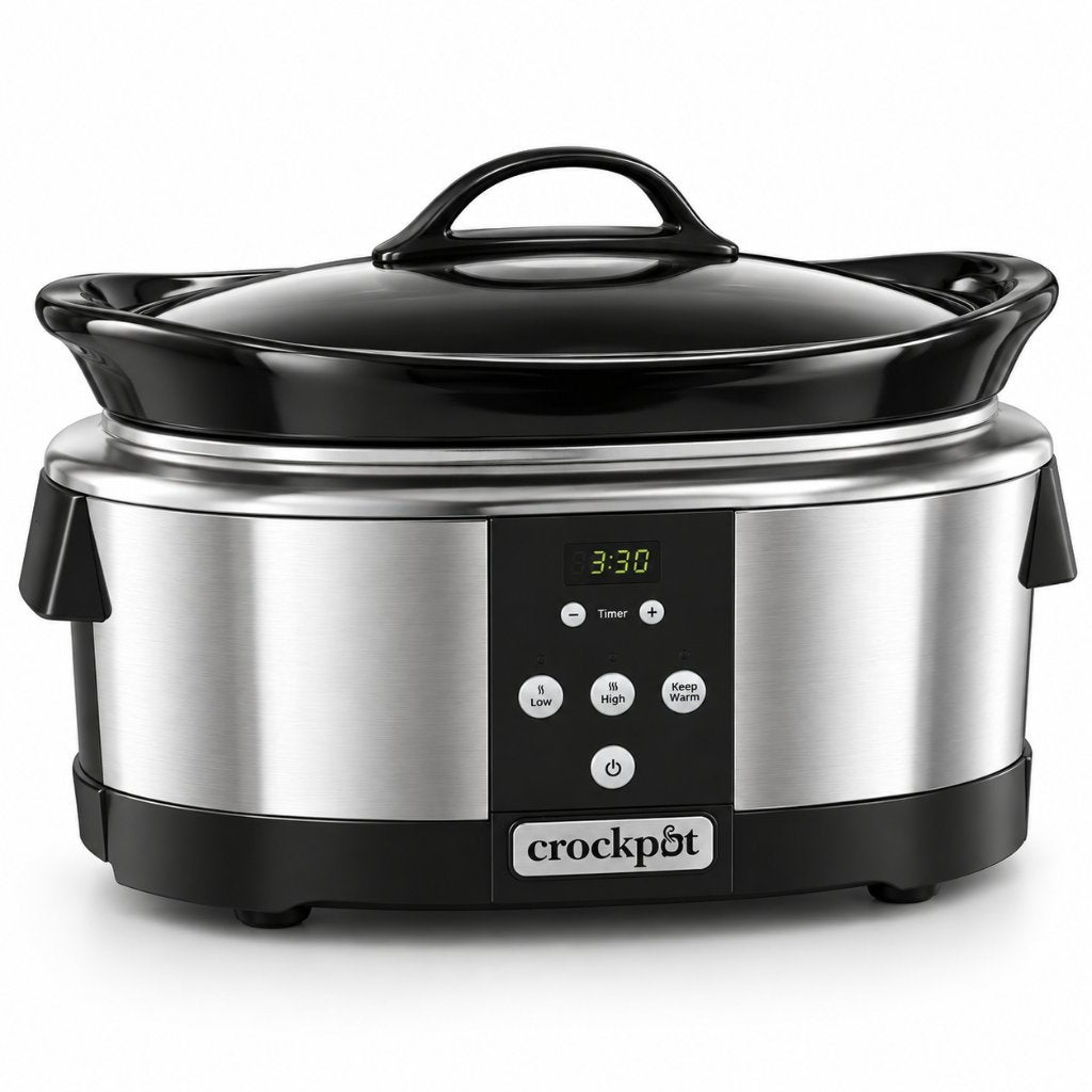 Crock-Pot Digitale Slowcooker 5,7L – 5-6 Personen, Witgoed en Apparatuur, ., Timer, Nieuw, Ophalen of Verzenden