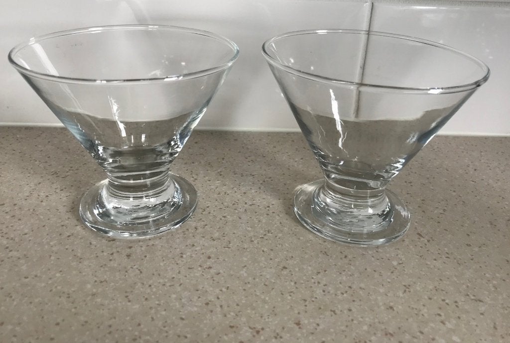 Twee bowl glazen, jaren 60, onbeschadigd., Ophalen of Verzenden, Zo goed als nieuw, Overige typen