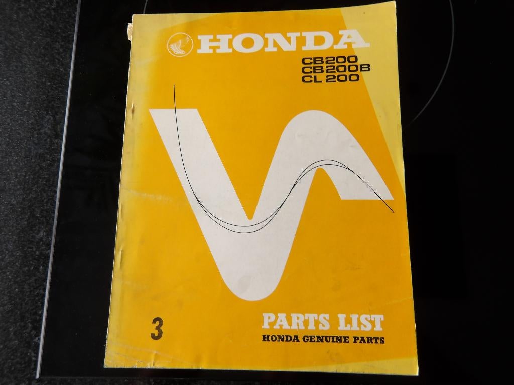 Onderdelenboek HONDA CB200 CB200B CL200 1974, Motoren, Verzenden, Honda