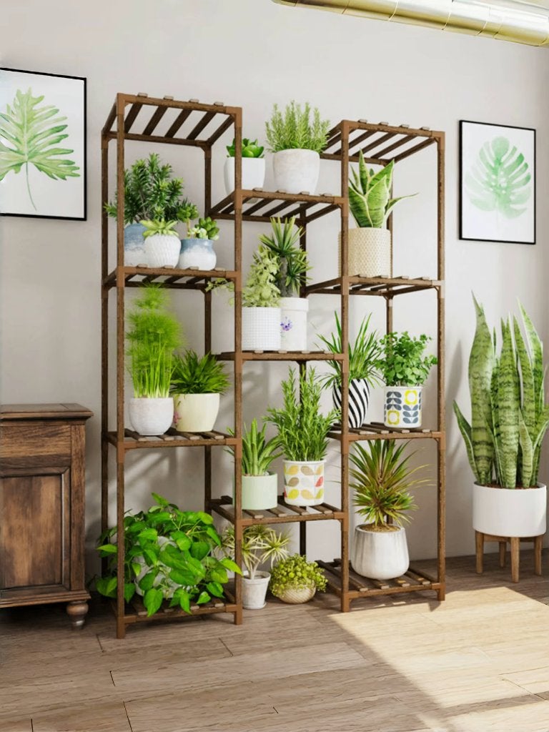 Houten Meerlaagse Plantenstandaard, Verzenden, Nieuw, Bruin, Hout
