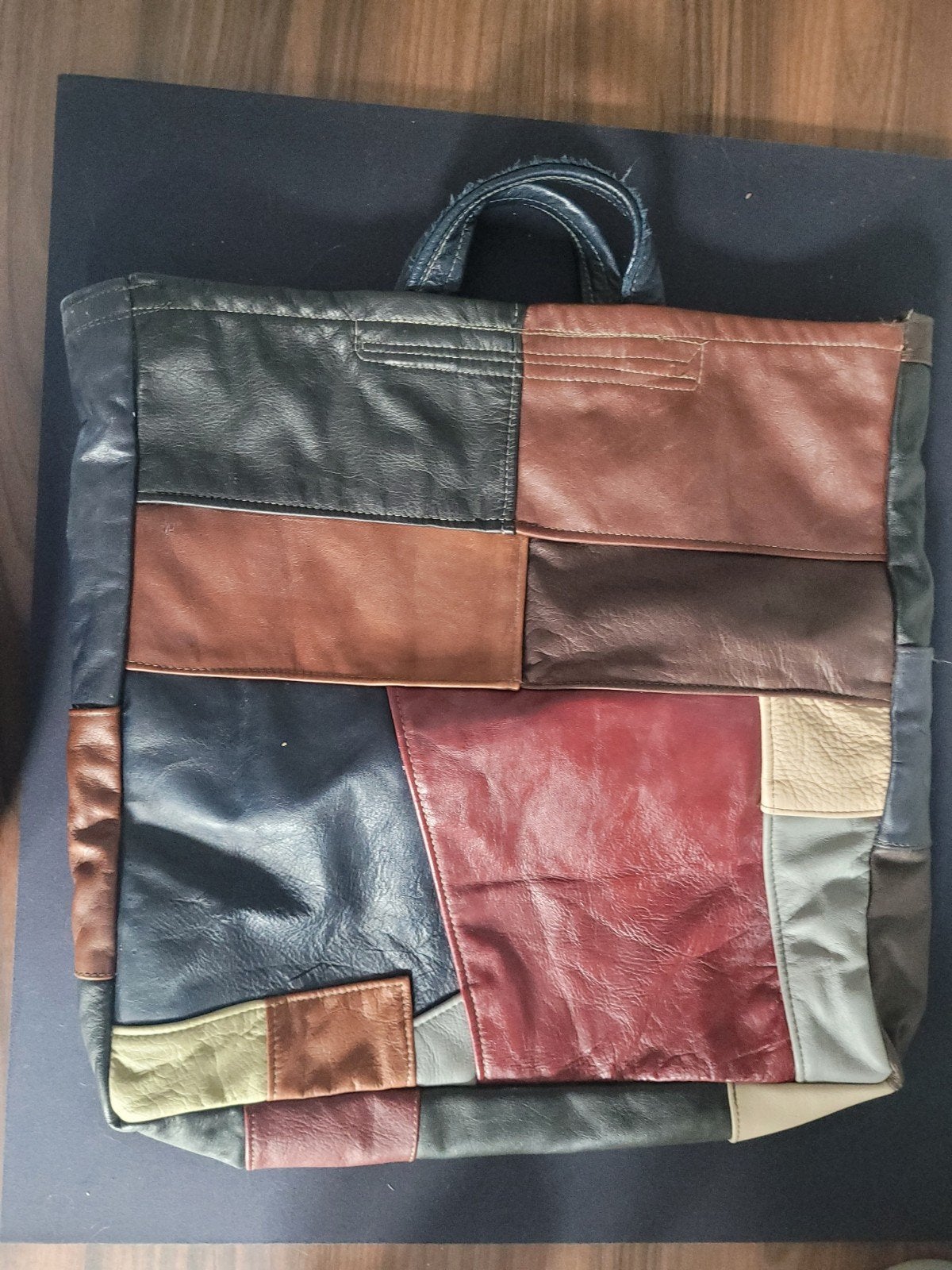 Retro leren tas, 40 tot 60 cm, 30 cm of meer, Bruin, Ophalen of Verzenden