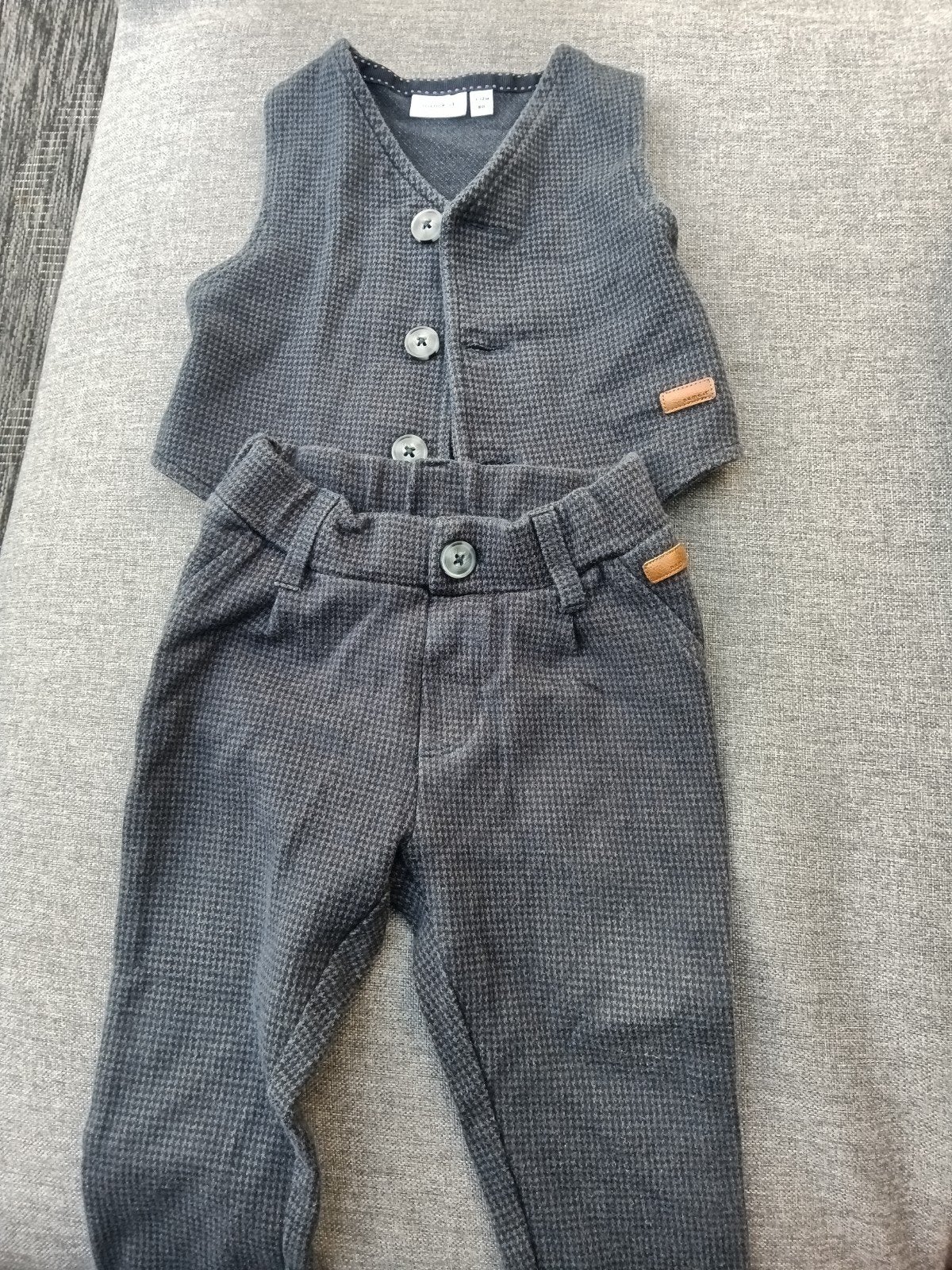 Name It gilet en broekje set maat 80, Ophalen of Verzenden, Zo goed als nieuw, Name It, Jongetje