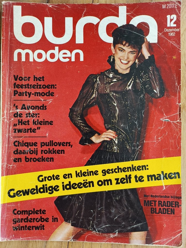 Burda december 1982 vintage mode patronen naaien, Ophalen of Verzenden, Zo goed als nieuw, Vrouw, Burda