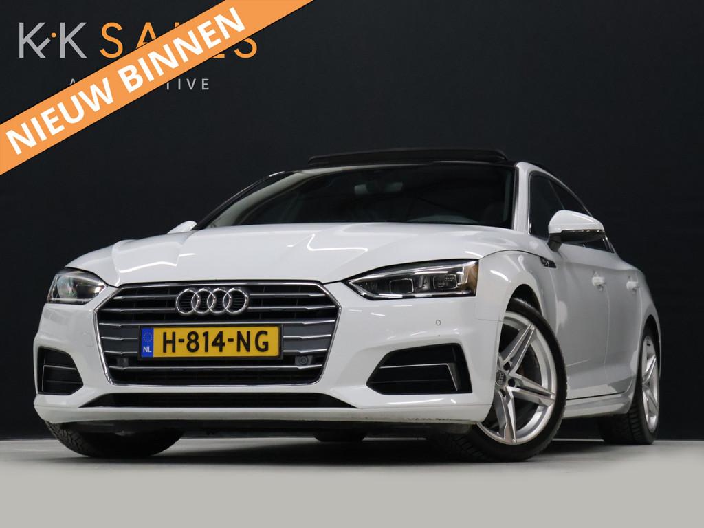 Audi A5 Sportback 40 TFSI S Line Sport [SCHUIFKANTELDAK, STU, Gebruikt, 4 cilinders, Wit, Bedrijf